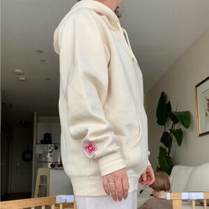 Limited Edition Embroidered Glossier Cream Hoodie